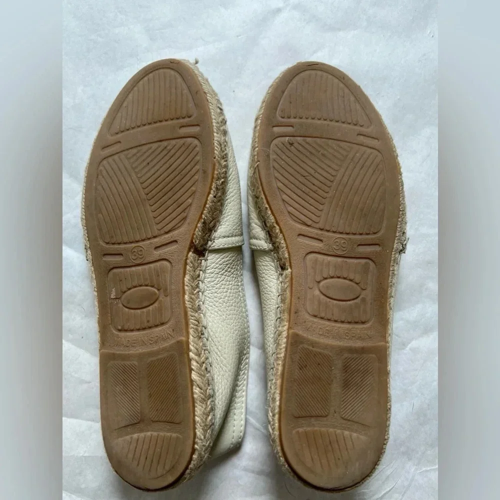 Maypol Selena Women's Nude Beige Pebbled Leather Espadrille Shoes Size EUR 39